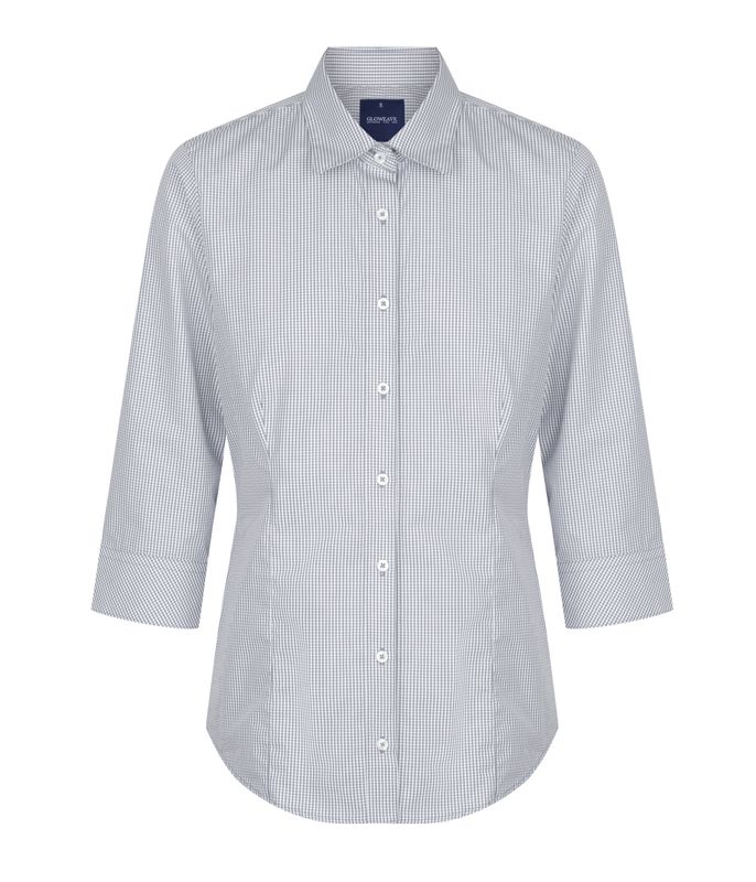 Gingham 3/4 Sleeve Shirt | Murray Uniforms Australia