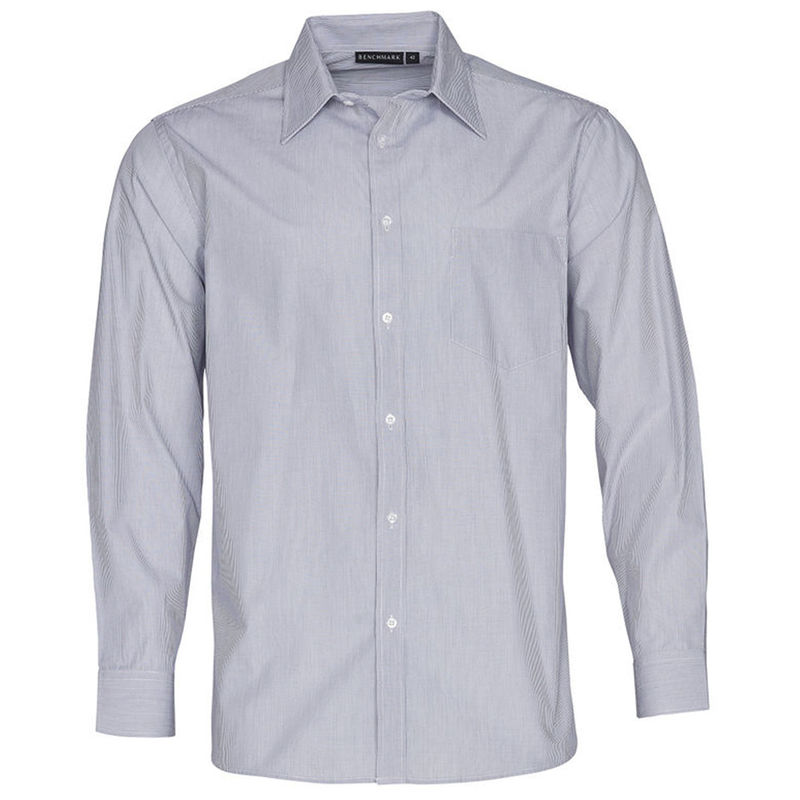 Men's Fine Stripe Long Sleeve Shirt | Murray Uniforms Australia