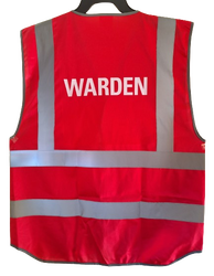 Hi Vis Warden Vest Front and Rear Print